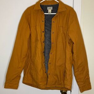 L.L. Bean Men's Katahdin Performance Shacket Burnt Orange Fleece Lined